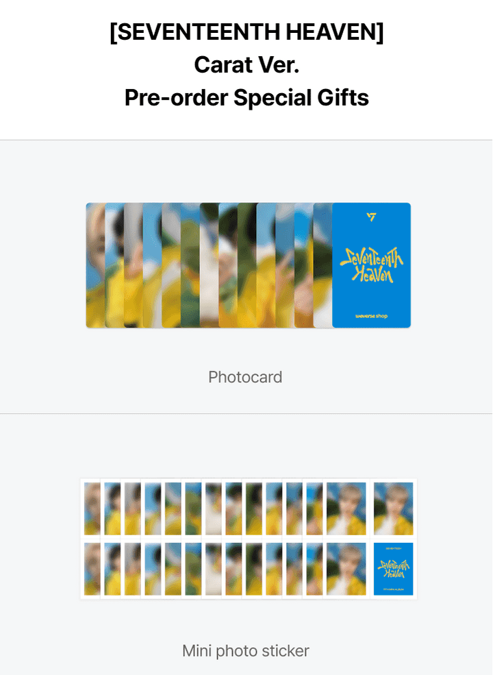 svt carat weverse gift seventeenth heaven