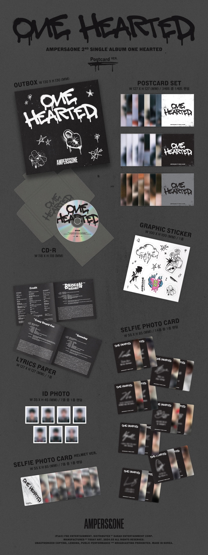 ampers&one one hearted postcard