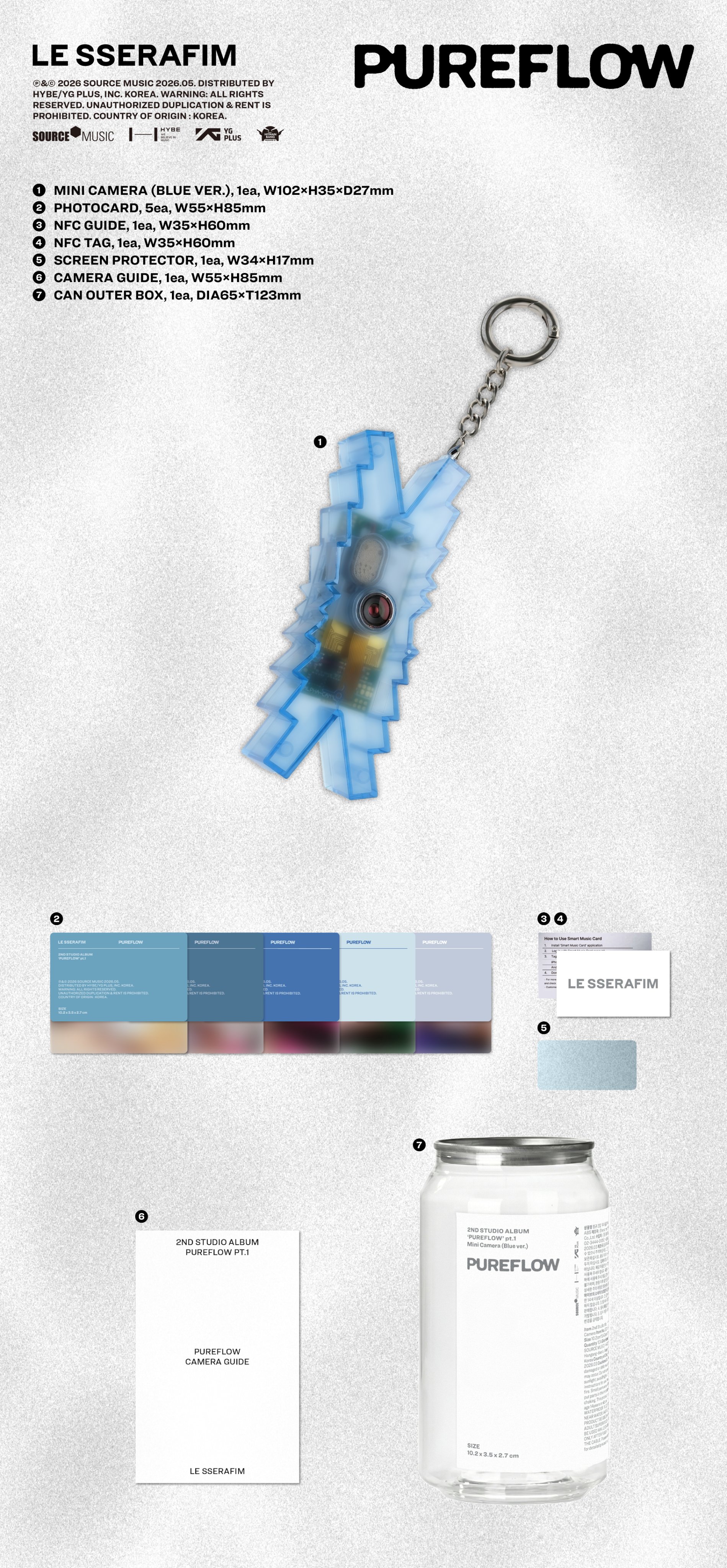 LE SSERAFIM PUREFLOW pt.1 (Mini Camera BLUE ver.)