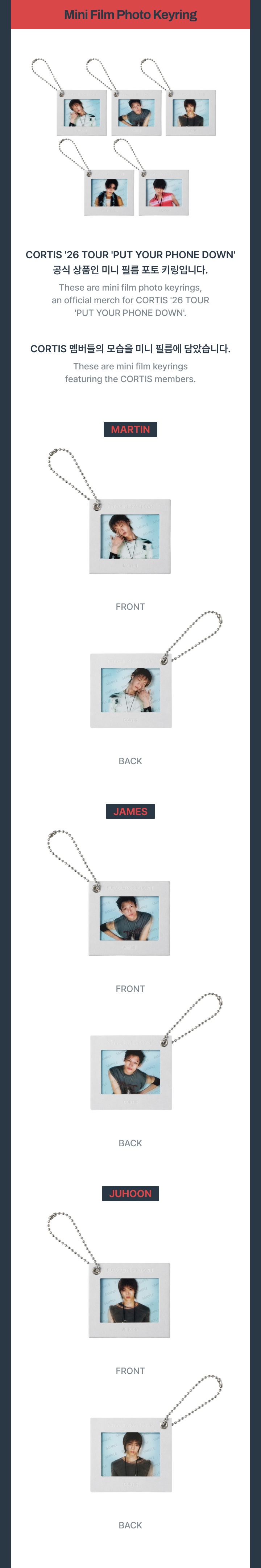 CORTIS Mini Film Photo Keyring