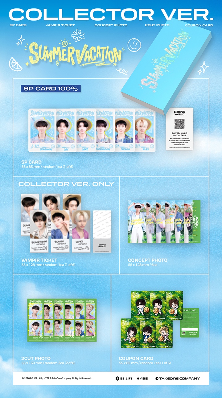 ENHYPEN WORLD COUPON CARD COLLECTION SUMMER VACATION COLLECTOR ver.