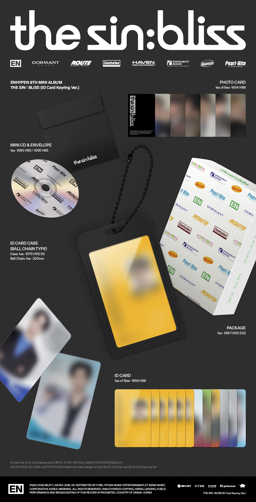 ENHYPEN THE SIN: BLISS (ID CARD KEYRING Ver.)