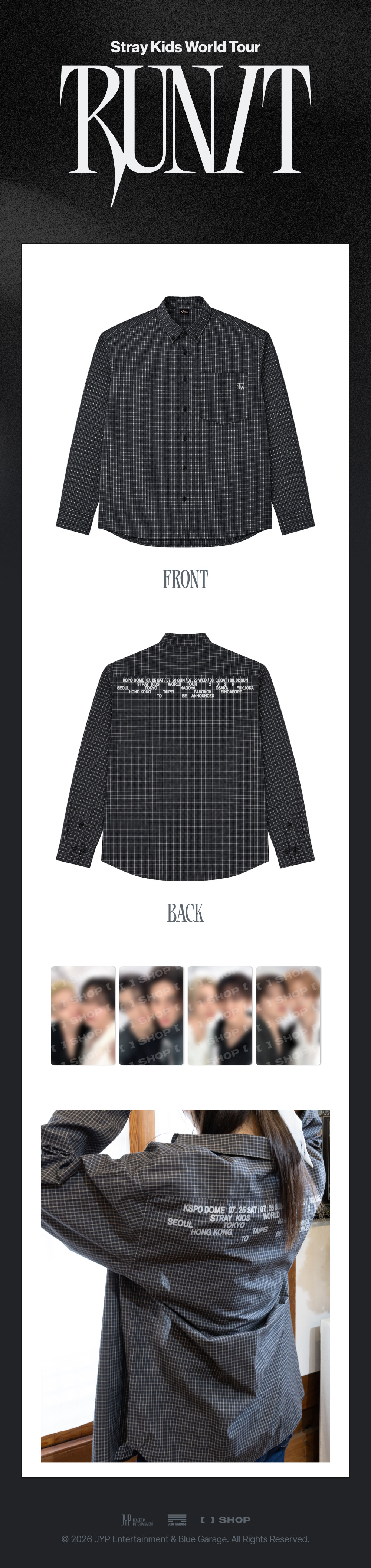 Stray Kids - World Tour 'RUN IT SEOUL' MD : CHECK SHIRT