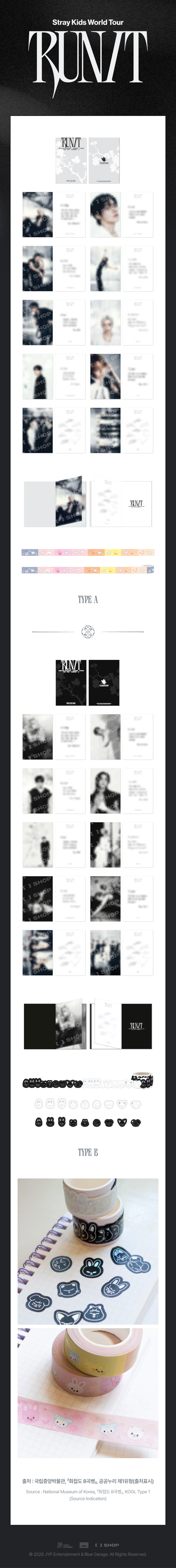 Stray Kids - World Tour RUN IT SEOUL MERCH : POSTCARD BOOK & ROLL STICKER