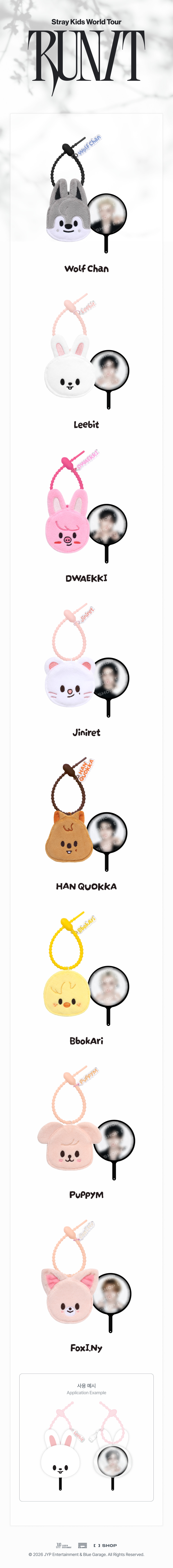 Stray Kids - World Tour 'RUN IT SEOUL' MD : SKZOO PLUSH MINI PICKET KEYRING