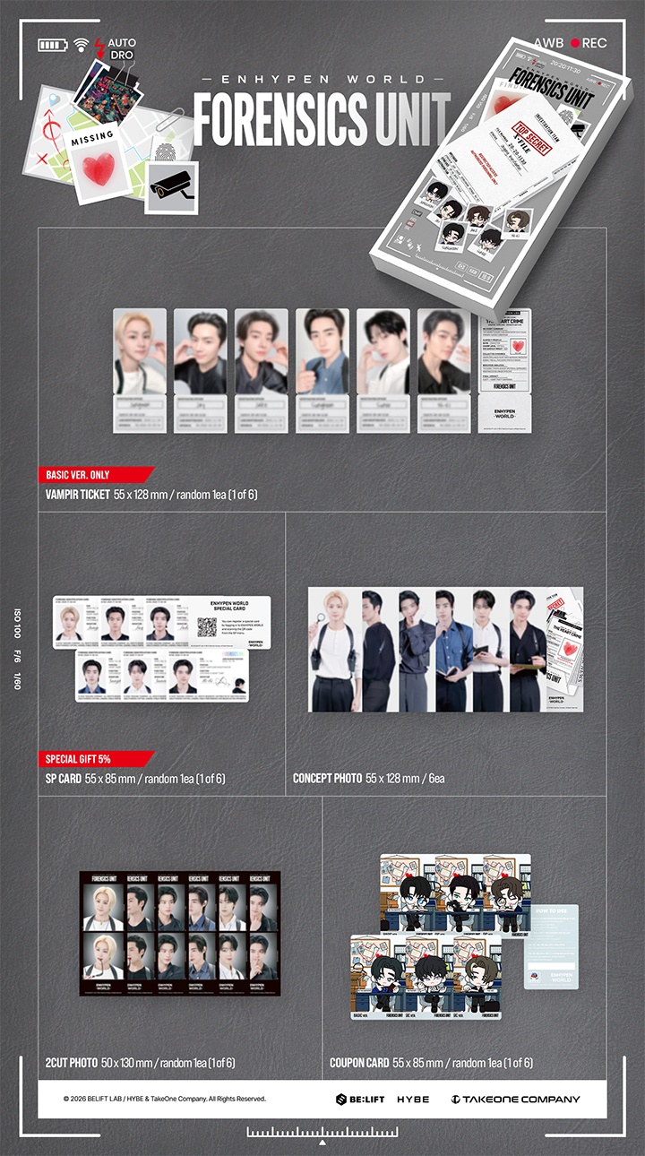 ENHYPEN WORLD COUPON CARD COLLECTION (FORENSICS UNIT BASIC Ver.)