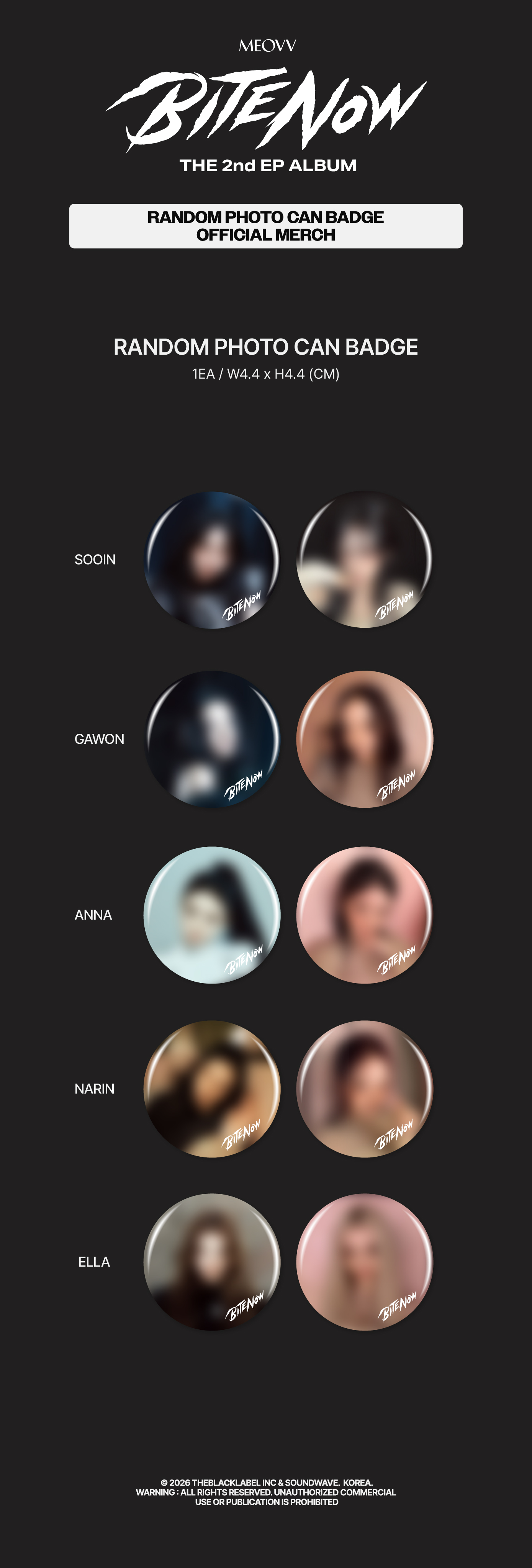 MEOVV BITE NOW POPUP RANDOM PHOTO CAN BADGE