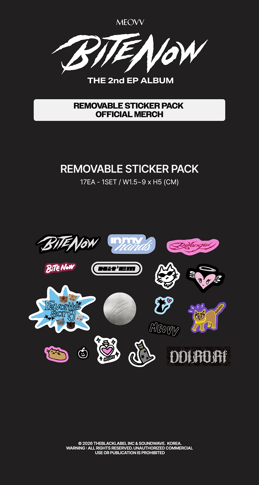 MEOVV BITE NOW POPUP REMOVABLE STICKER PACK