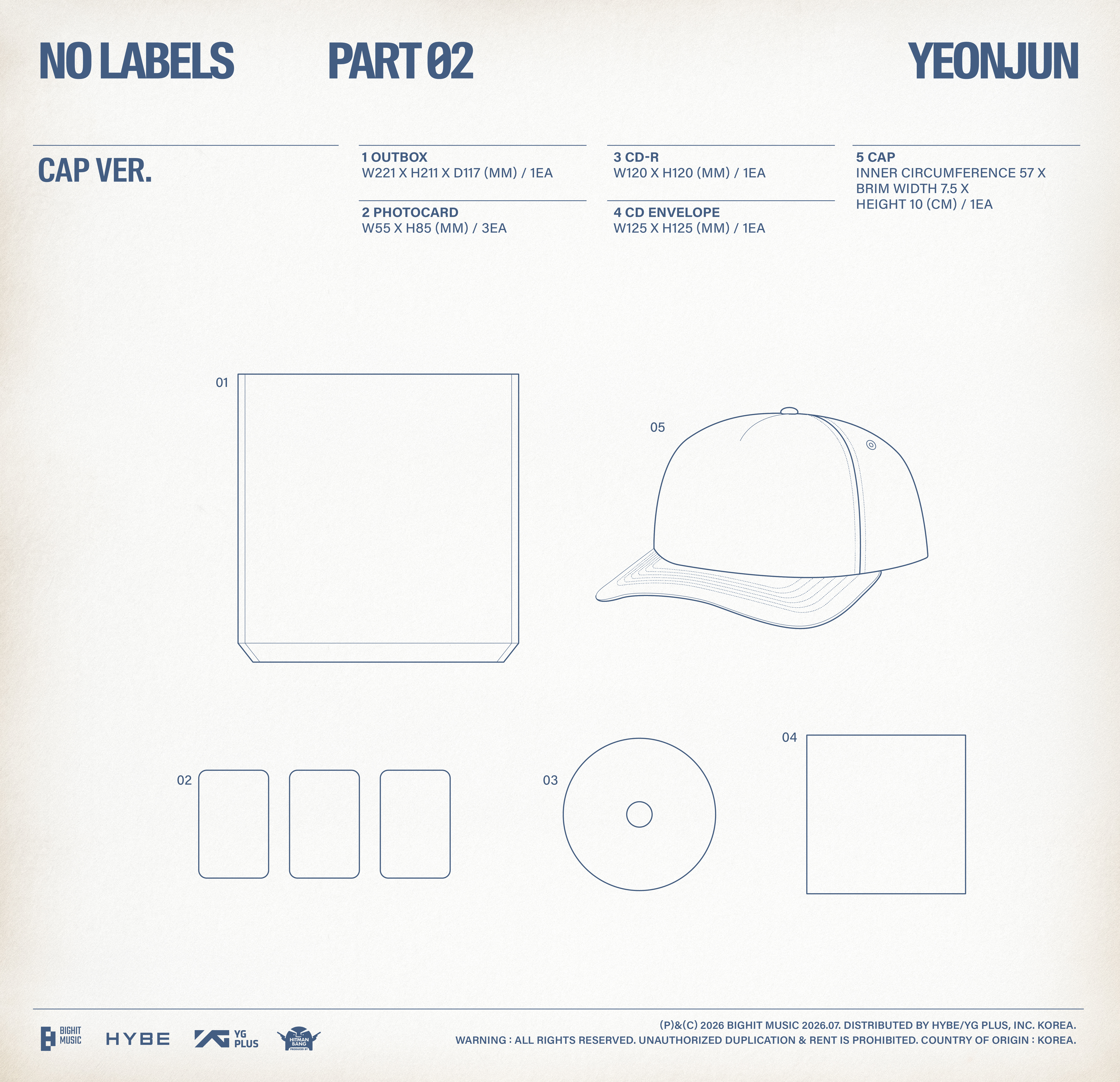 YEONJUN - NO LABELS: PART 02 (CAP Ver.)