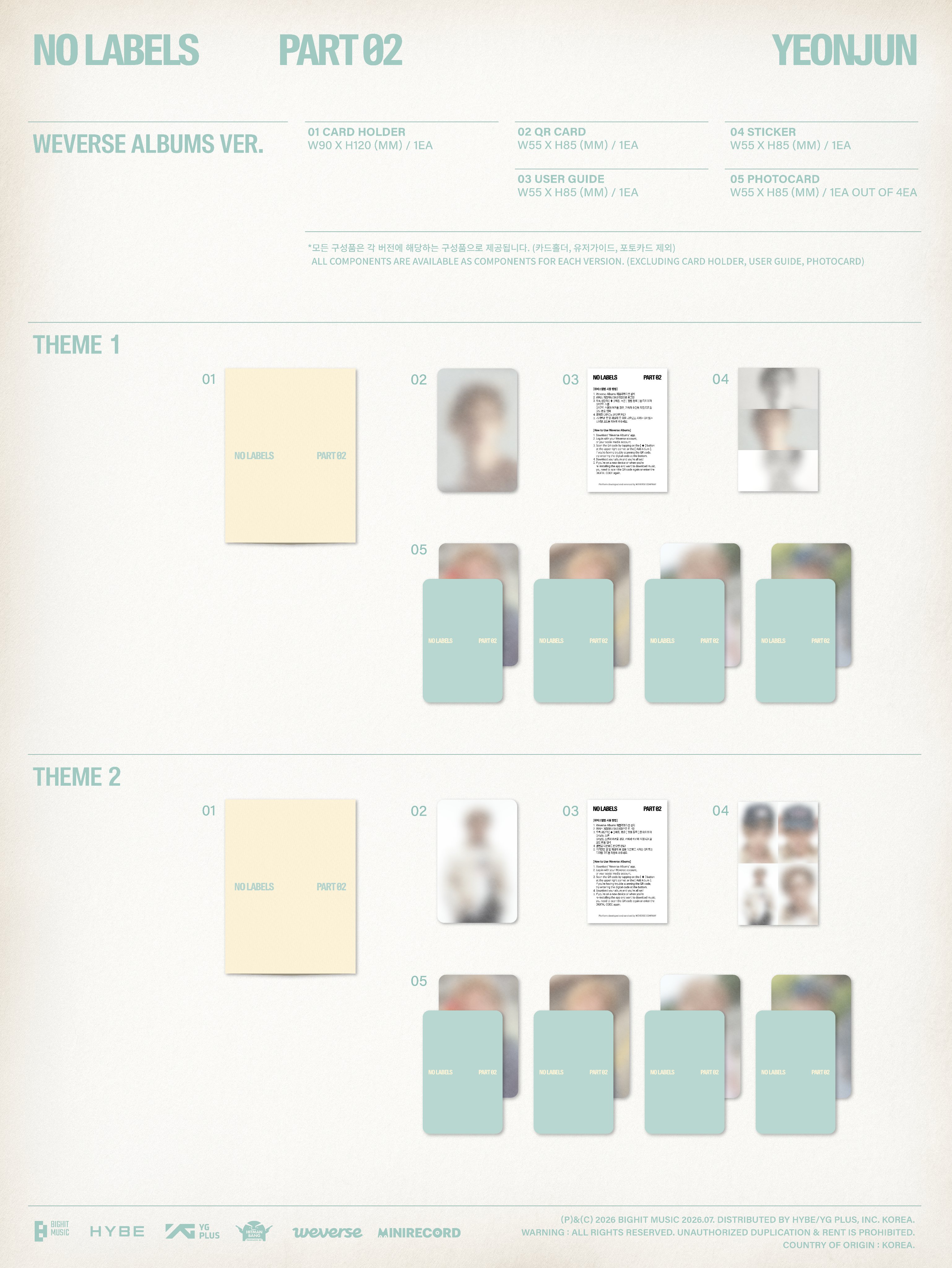 YEONJUN NO LABELS PART 02 Weverse Albums ver.