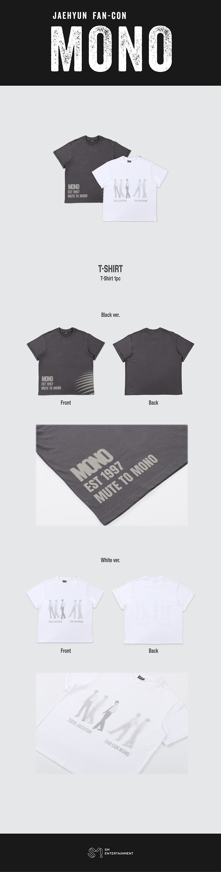 JAEHYUN TSHIRT 2026 FAN CON TOUR MONO