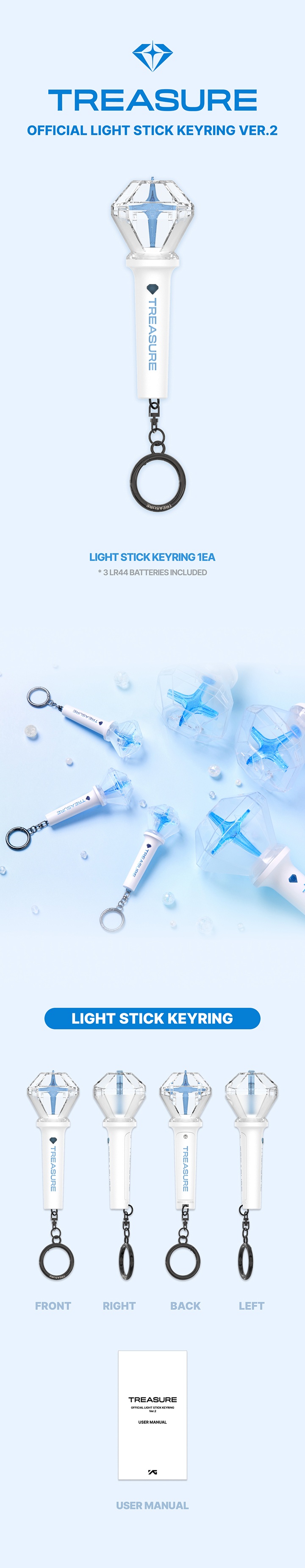 TREASURE - OFFICIAL LIGHTSTICK KEYRING Ver.2