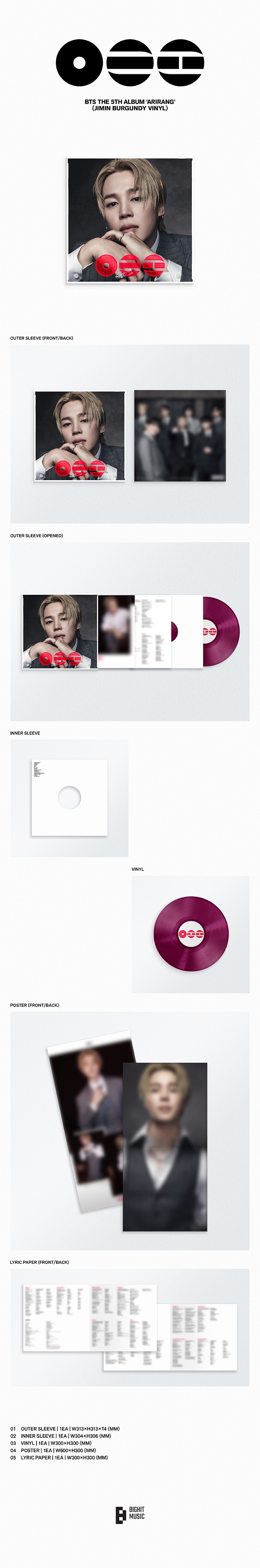 BTS ARIRANG VINYL Standard Jimin