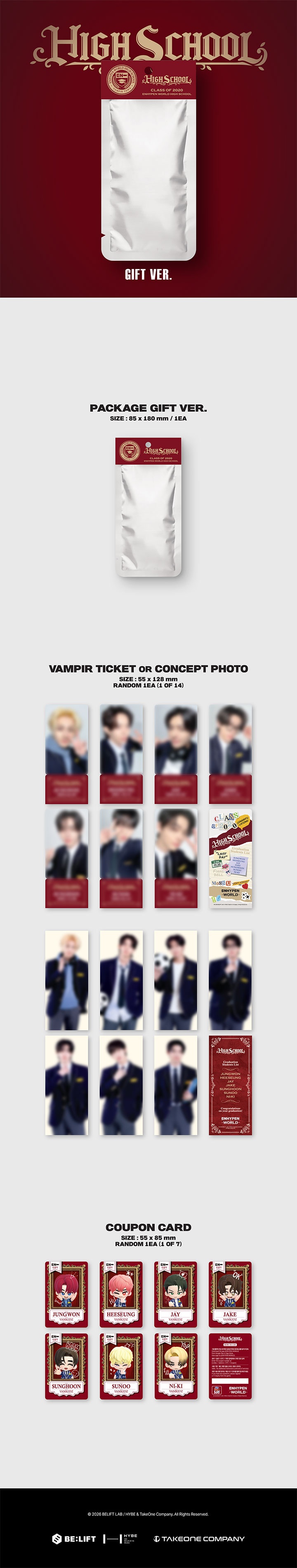 [ENHYPEN WORLD COUPON CARD COLLECTION] HIGH SCHOOL GIFT