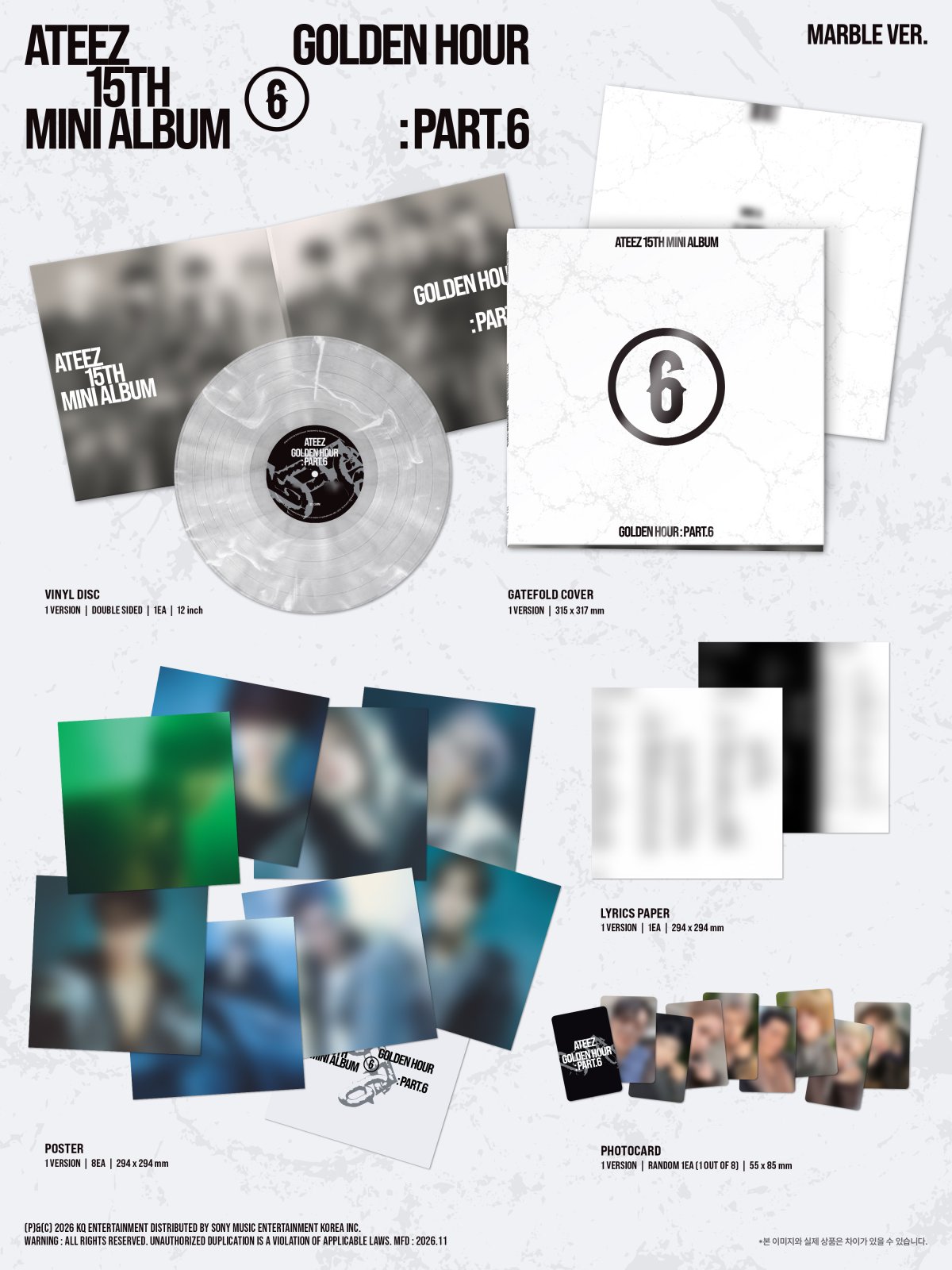 ATEEZ - GOLDEN HOUR : Part.6 (MARBLE LP ver.)