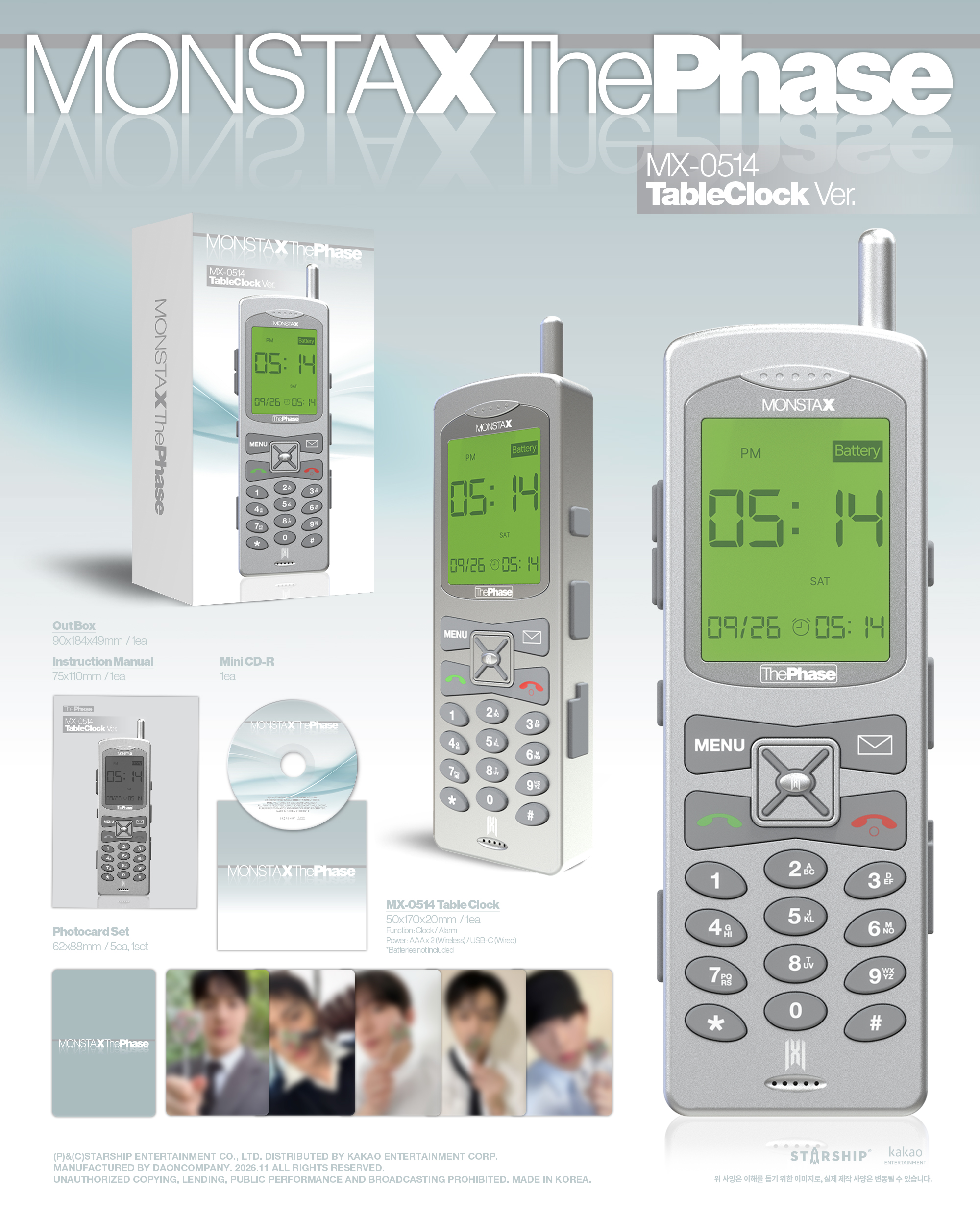 MONSTA X - The Phase (MX-0514 Table Clock ver.)